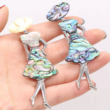 Abalone Shell Natural Hood Beauty Brooch Pendant Charm For Jewelry Making