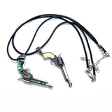 Abalone & Shell Necklace Pendant Retro Leather Cord DIY Jewelry 30x62mm