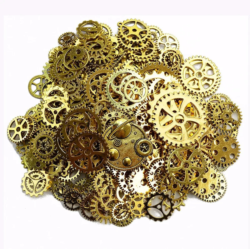 120g DIY Jewelry Making Steampunk Gear Pendant Charms Bronze Accessories