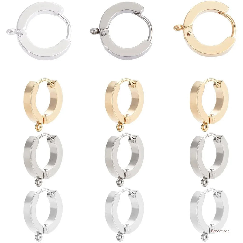12PCS Huggie Hoop Earrings Stainless Steel Hypoallergenic