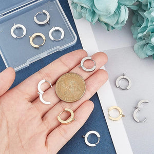 12PCS Huggie Hoop Earrings Stainless Steel Hypoallergenic