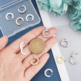 12PCS Huggie Hoop Earrings Stainless Steel Hypoallergenic