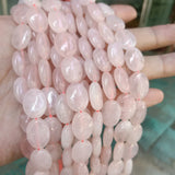 12x16x6mm Oval Natural Rose Quartz Stone Beads DIY Loose Pink Crystal 15''