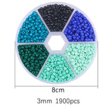 1900pcs 3mm Solid Paint Rice Bead Set DIY Bracelet Necklace Jewelry Accessories
