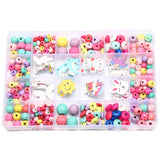 290pcs Animal Colored Wooden Beads Set for Jewelry Making