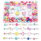 290pcs Animal Colored Wooden Beads Set for Jewelry Making