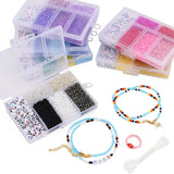 3500pcs Box Glass Rice Beads Letter Beads String Beads DIY Necklace Bracelet