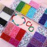 3500pcs Box Glass Rice Beads Letter Beads String Beads DIY Necklace Bracelet