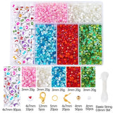 3500pcs Mixed Rice & Letter Beads Pearl Series Loose Beads DIY Jewelry