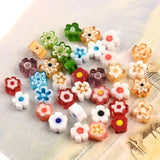 5-6mm Irregular Flat Flower Beads Multicolor Glass Beads For DIY Jewelry Making