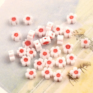 5-6mm Irregular Flat Flower Beads Multicolor Glass Beads For DIY Jewelry Making