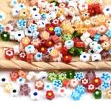 5-6mm Irregular Flat Flower Beads Multicolor Glass Beads For DIY Jewelry Making
