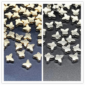 6mm Silver Butterfly Spacer Bead CCB Acrylic DIY Jewelry Making Finding