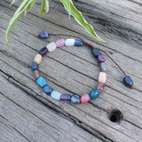 8mm Natural Stones Mix Dyed Stones Bracelet, Colorful Bracelet