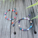 8mm Natural Stones Mix Dyed Stones Bracelet, Colorful Bracelet