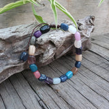 8mm Natural Stones Mix Dyed Stones Bracelet, Colorful Bracelet
