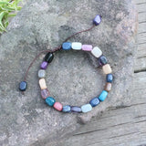 8mm Natural Stones Mix Dyed Stones Bracelet, Colorful Bracelet