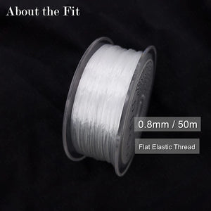 Flat Crystal Elastic Threads 0.8mm 500M Stretch Cord Beading String