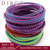 Fit 3mm 2M Braided Metal Wire Mesh Cords Jewelry Bands Crafting Collar Making