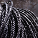 5mm 1Meter Round Leather Cords Braided Real Leather Nappa Jewelry