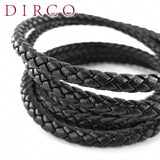 5mm 1Meter Round Leather Cords Braided Real Leather Nappa Jewelry