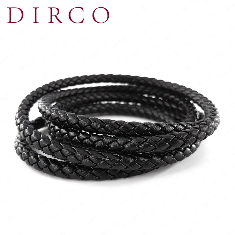 5mm 1Meter Round Leather Cords Braided Real Leather Nappa Jewelry