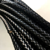 5mm 1Meter Round Leather Cords Braided Real Leather Nappa Jewelry