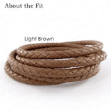 6mm 1Meter Full Dyeing Braided Real Leather Round Cord