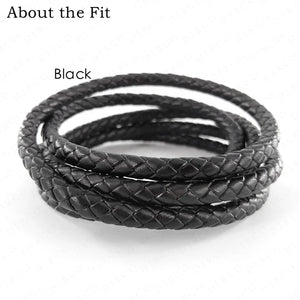 6mm 1Meter Full Dyeing Braided Real Leather Round Cord