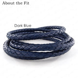 6mm 1Meter Full Dyeing Braided Real Leather Round Cord
