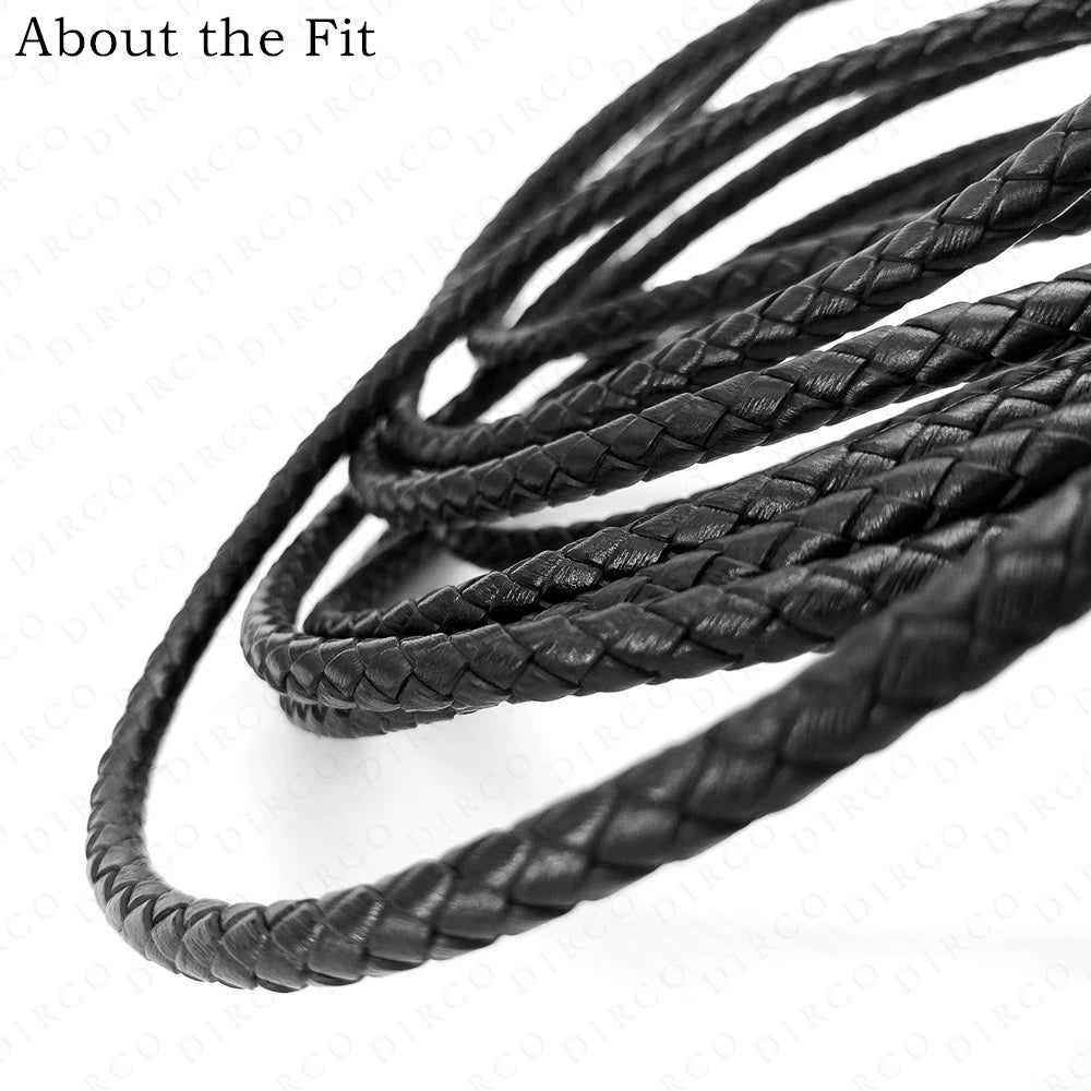 6mm 1Meter Full Dyeing Braided Real Leather Round Cord