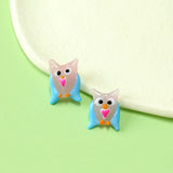 Abstract Cartoon Owl Flat Glass Beads DIY Beaded Material Accessories