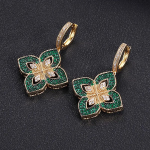 Geometric Flower Drop Earrings for Women Wedding Party