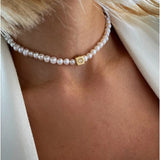 Barok Kolye Evil Eye Choker Necklace Freshwater Pearl Beaded Jewelry