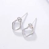 925 Sterling Silver Vintage Earrings Circle Long Eardrop Fine Jewelry