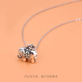 S925 Sterling Silver Antique Thai Silver Elephant Pendant