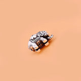 S925 Sterling Silver Antique Thai Silver Elephant Pendant