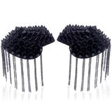 Metal Epaulet Fringed Shoulder Stamp Rivet Shoulder Pad Brooch