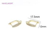 14K Plated Brass Zircon Earrings Hooks for Jewelry Making