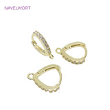 14K Plated Brass Zircon Earrings Hooks for Jewelry Making
