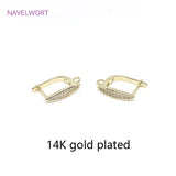 14K Plated Brass Zircon Earrings Hooks for Jewelry Making