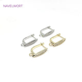14K Plated Brass Zircon Earrings Hooks for Jewelry Making