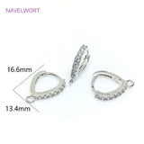 14K Plated Brass Zircon Earrings Hooks for Jewelry Making