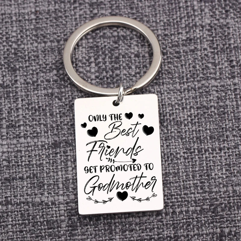 Godmother Gift Keychain Get PROMOTED To Godmother