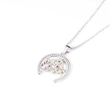 925 Sterling Silver Horse Head Necklace 18k Plated Jewelry