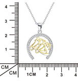 925 Sterling Silver Horse Head Necklace 18k Plated Jewelry