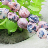 Pink Multicolor Riverstones Rainbow Skull Beads for Jewelry Making
