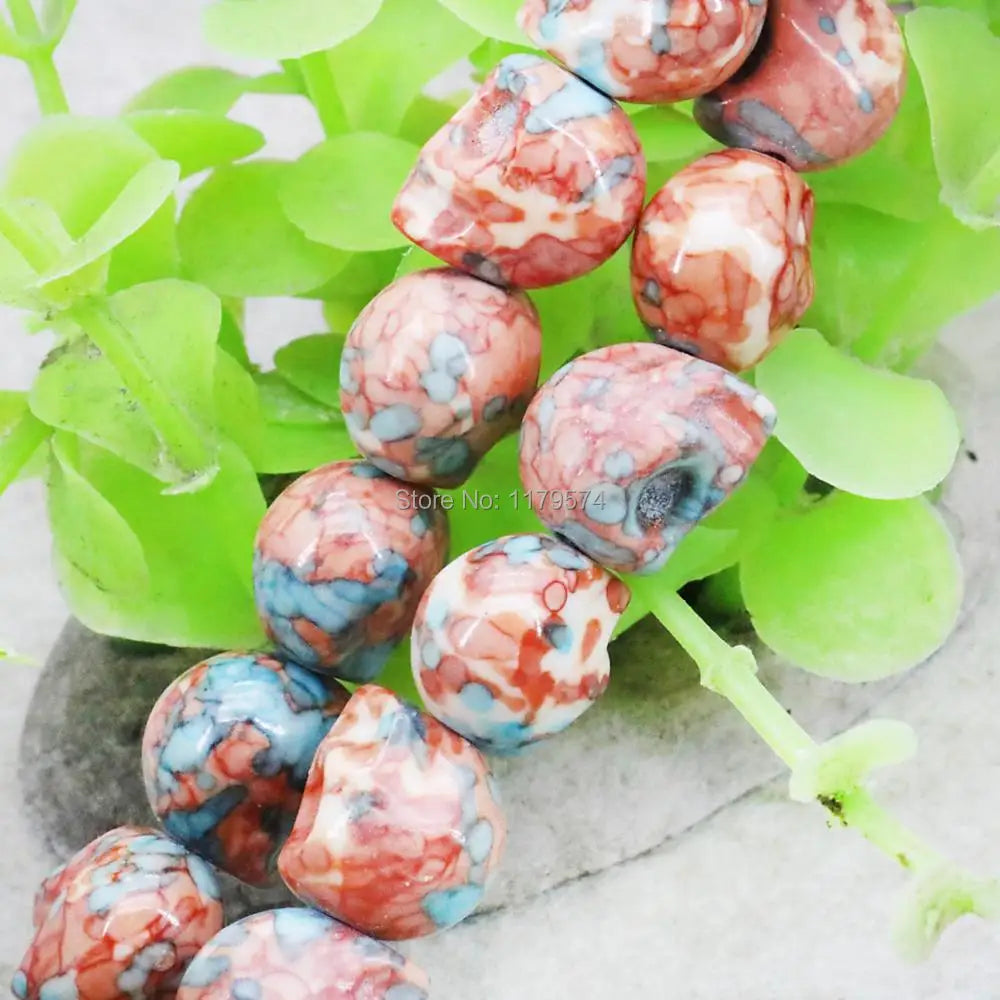 12mm Red Multicolor Riverstone Skull Beads for DIY Jewelry Making