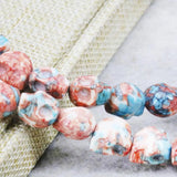 12mm Red Multicolor Riverstone Skull Beads for DIY Jewelry Making