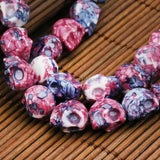 Rainbow Riverstones Skull Beads for DIY Jewelry Making